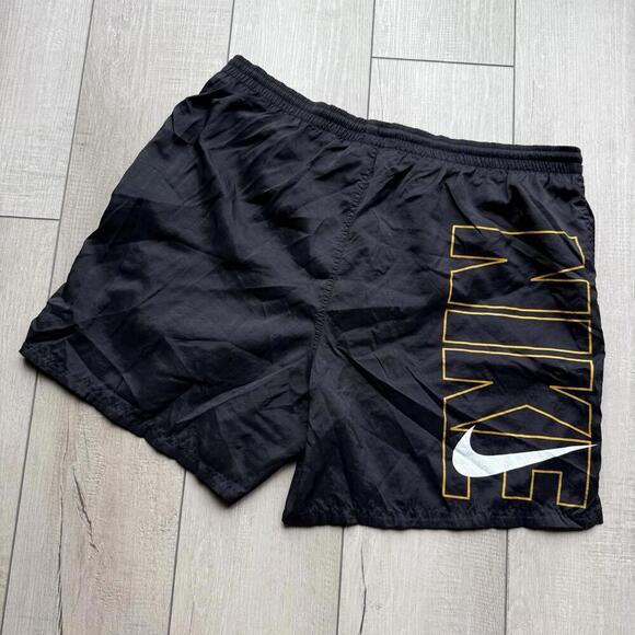 Vintage Nike Mesh-Lined Nylon Shorts Solo Swoosh Logo 90s Y2K 6” Mens Size L VTG - Picture 1 of 10